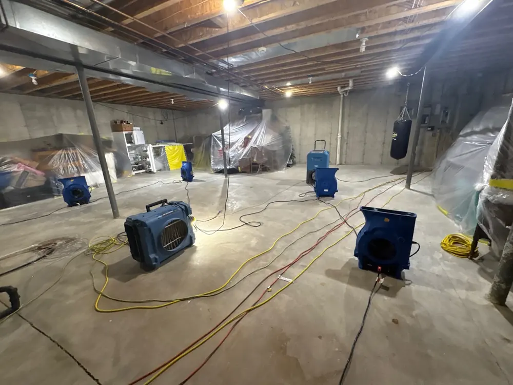 Restoration equipment on a Boston job