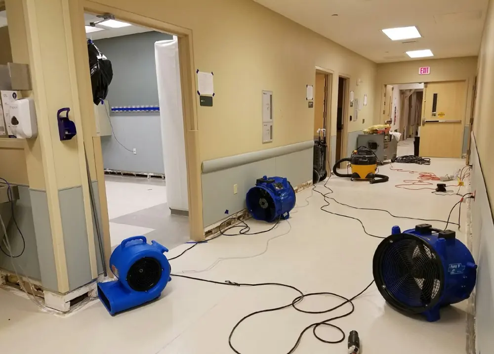 Restoration equipment on a Boston job